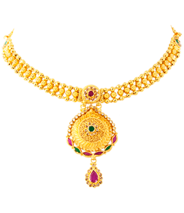 Bengali design necklace with stone 